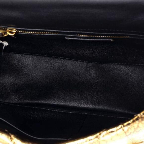 Valentino Garavani Roman Stud Flap Bag Quilted Python Medium Gold - Picture 5 of 6